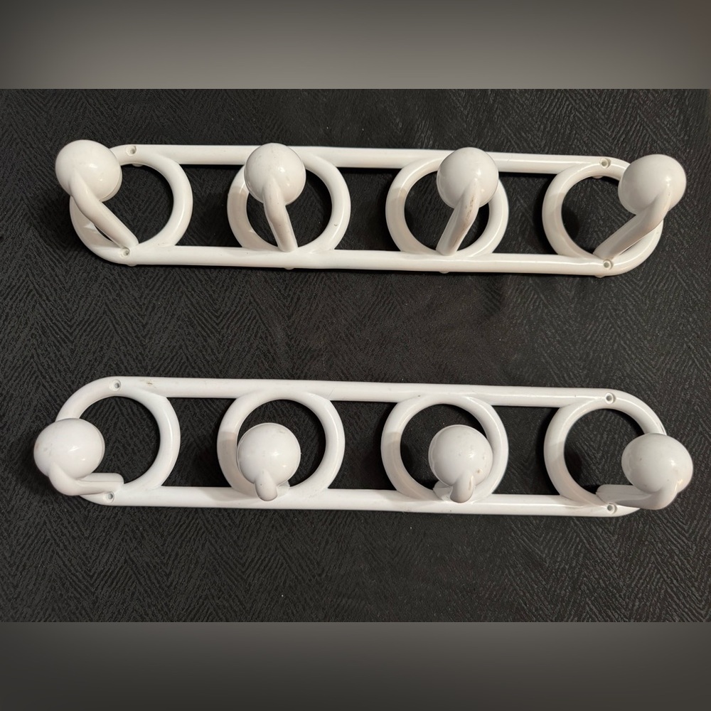 White Wall-Mounted Coat Hooks